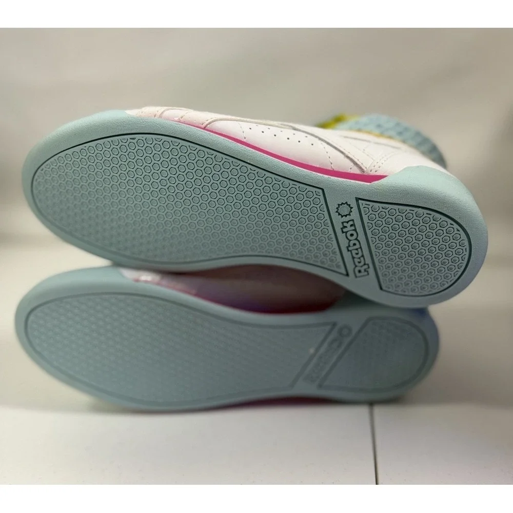 REEBOK V63067 - Junior's Size 4 F/S HI White/Pink/Blue Leather Lifestyle Shoes